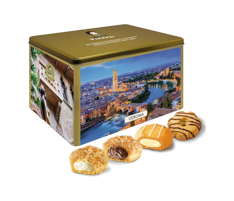 بیسکوییت کادویی فلزی ویچنزی مغزدار ورونا (۹۰۷gr)