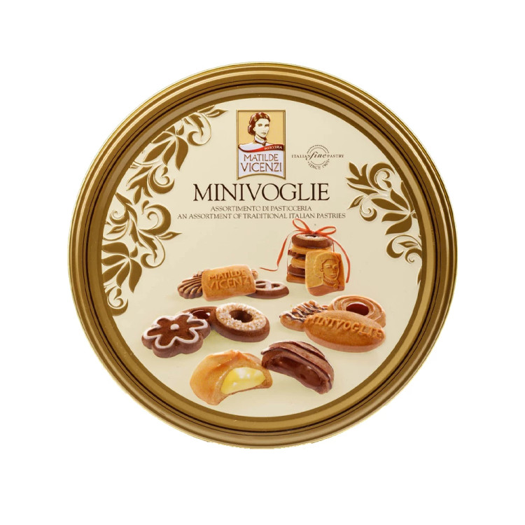 بیسکوییت کادویی فلزی ویچنزی مغزدارMinivoglie(500گرمی)