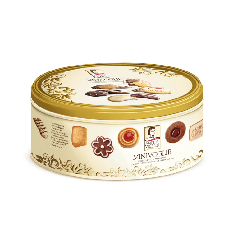 بیسکوییت کادویی فلزی ویچنزی مغزدارMinivoglie(500گرمی)