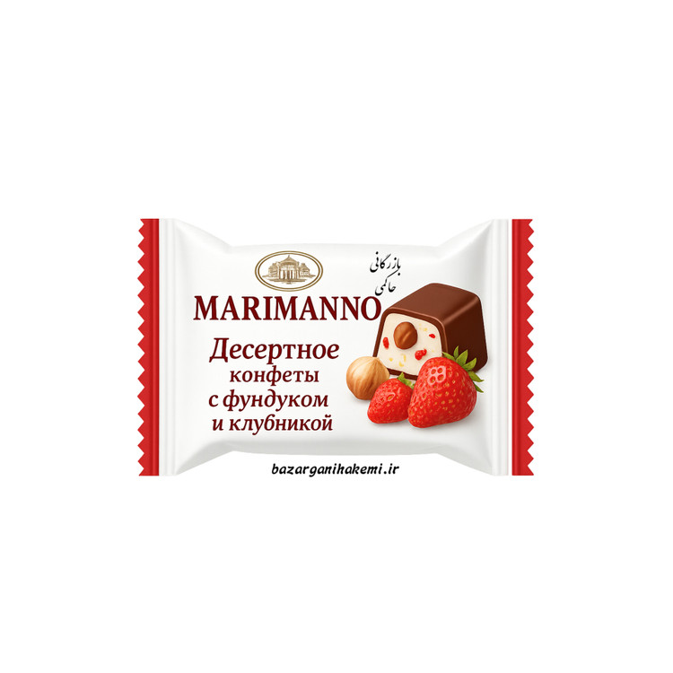 شکلات دسری روسی آکوند با مغز فندق و توتفرنگی و خامه و روکش شکلاتی لطیف 1kg