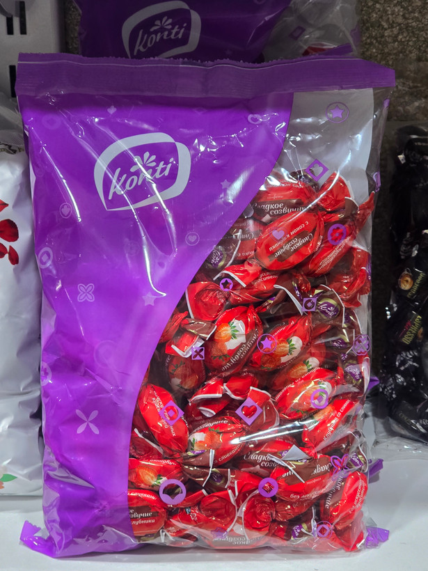 شکلات کونتی روسی Konti با مغز بستنی زمستانی و روکش شکلاتی یک کیلویی